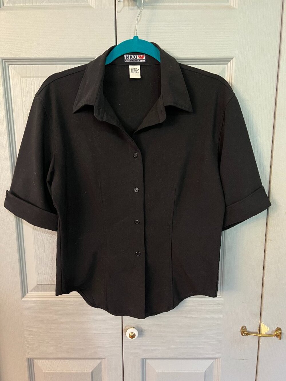 Black Tailored Shirt by Maxi for Ladies
